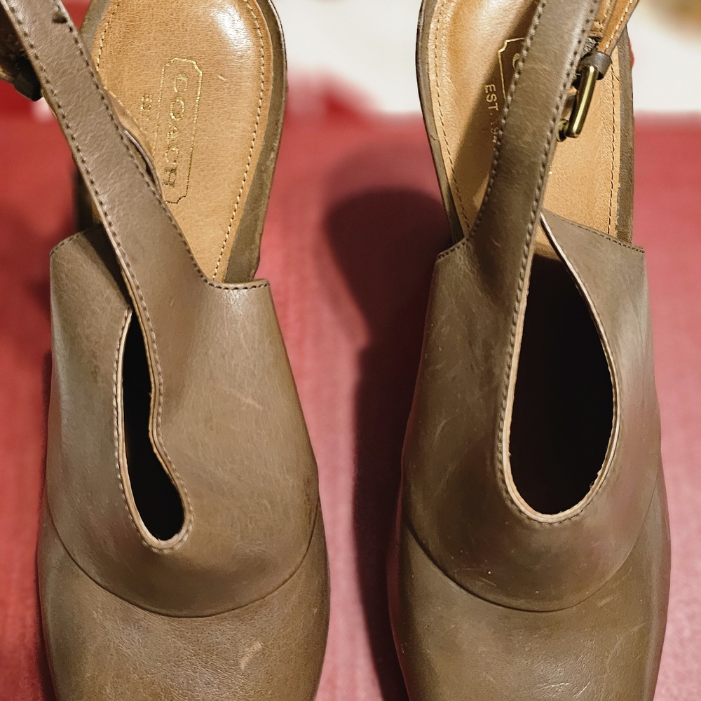 Coach Women's Brown Leather Slingback Shoes
